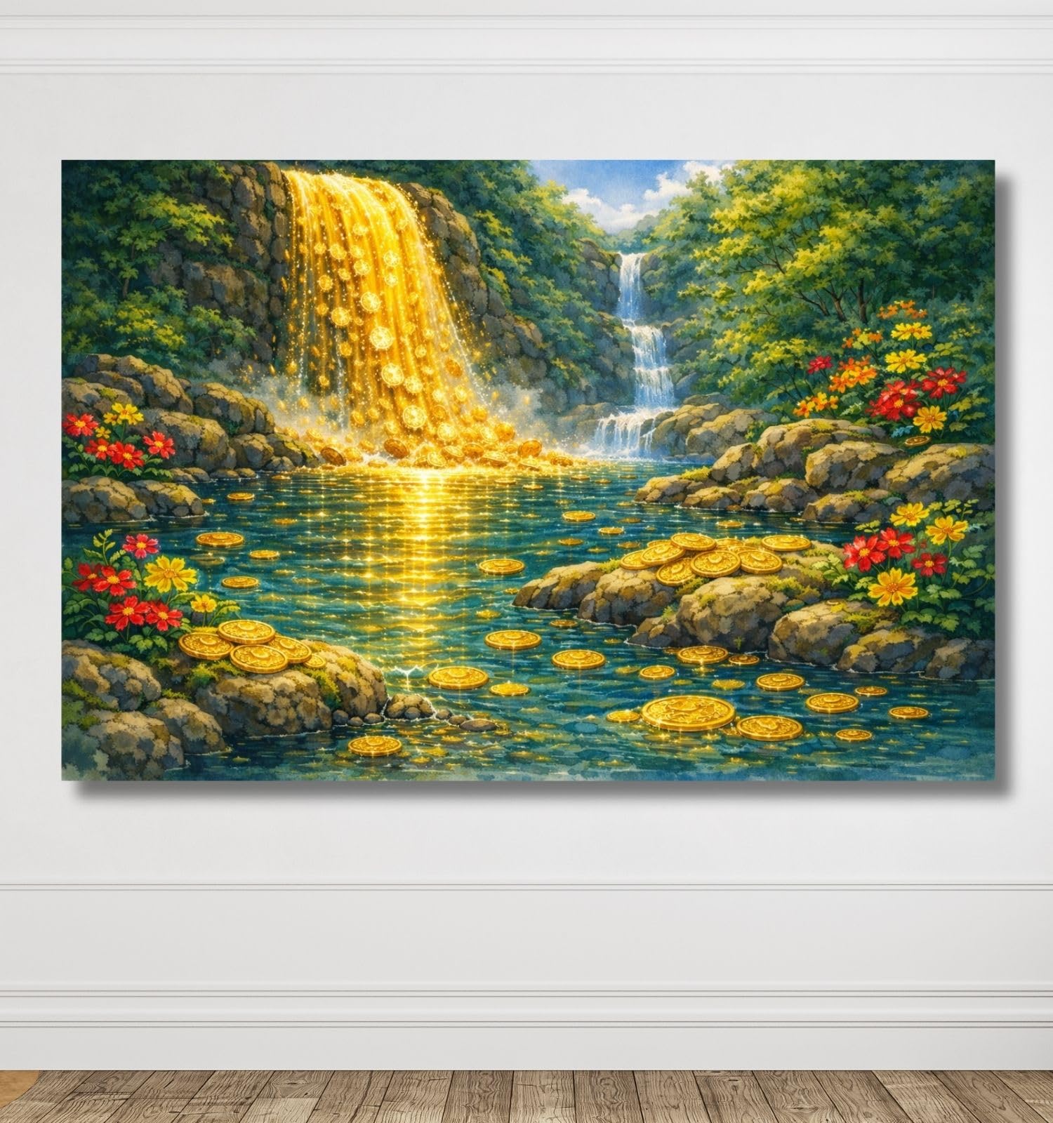イリヤ・クブシノブ Nacreous展 【Waterfall】キャンバスアート ✨展示風景✨ イリヤ・クブシノブ “waves” デジタルドローイング 絵画